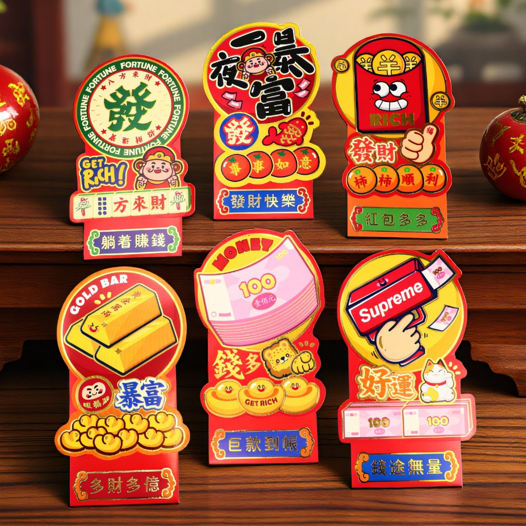 [พร้อมส่ง]💥ซองอั่งเปา(6ชอง) ซองแดงปีใหม่ สุดน่ารัก ซองงานแต่ง ปีใหม่เงินโชคดีถุงสีแดง ซองจดหมายสีแดง - รูปที่ 6