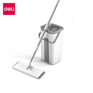 [ฟรีผ้าม็อบ] Deli ไม้ม๊อบ 2in1 ไม้ถูพื้นพร้อมถังรีดน้ำ มีช่อ…