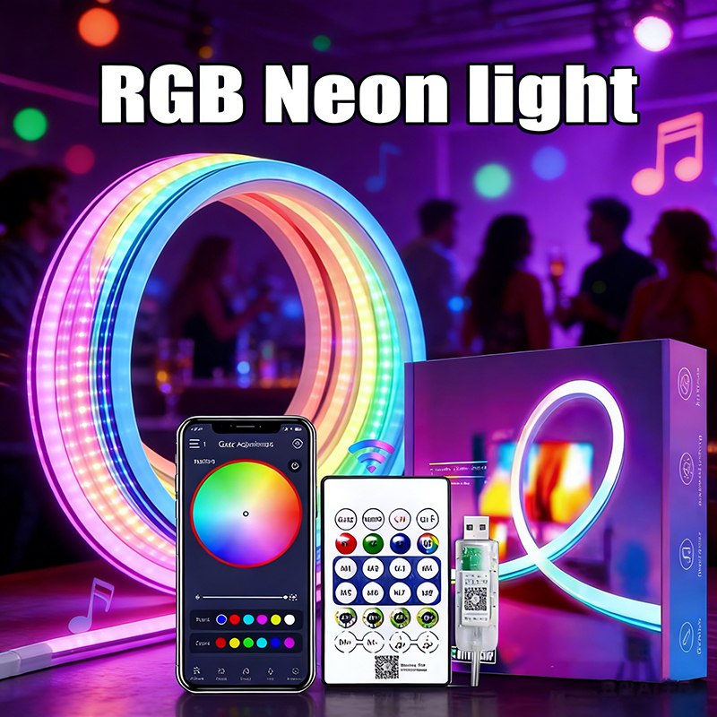ไฟเส้น LED Neon Flex ไฟแต่งห้อง RGBIC Neon Rope Dream Color ป้ายไฟ USB แถบไฟตกแต่งยืดหยุ่น สามารถเชื่อมต่อกับไฟบ้านได้