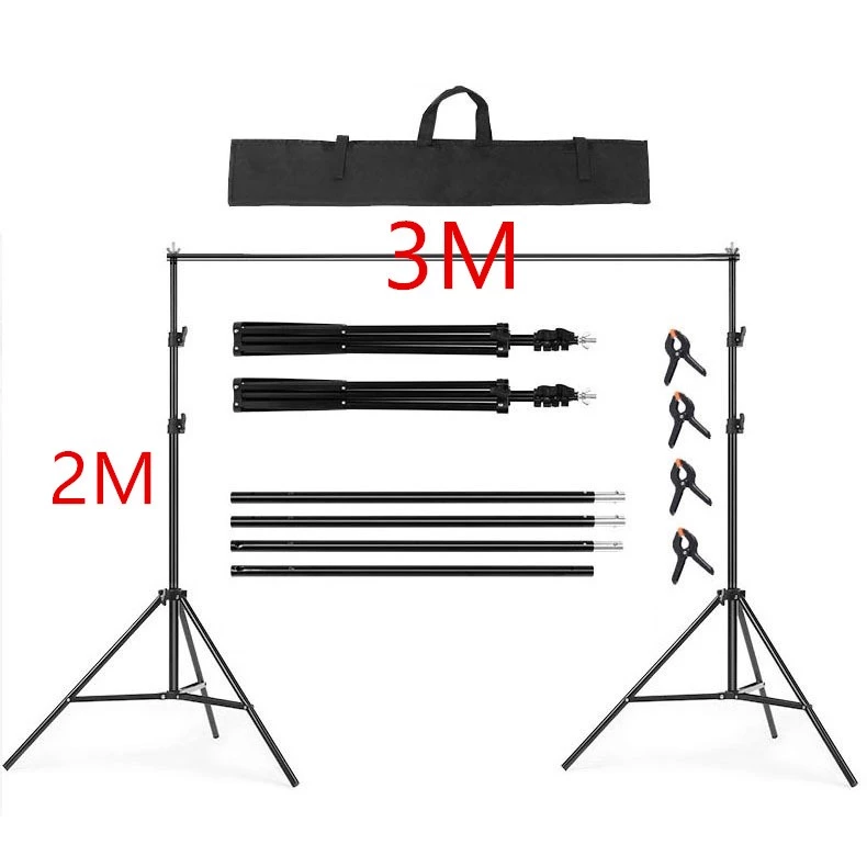 Photography 2*3m Green Screen ผ้าฉากถ่ายภาพ สตูดิโอถ่ายภาพ ฉากหลัง ฉากถ่ายรูป 2*2m Background Stand Kit 4 คลิป&1 กระเป๋า thumbnail 3