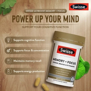 Swisse Memory+focus บรรเทาความเหนื่อยล้า บำรุงระบบประสาท 50 เม็ด EXP01/2028