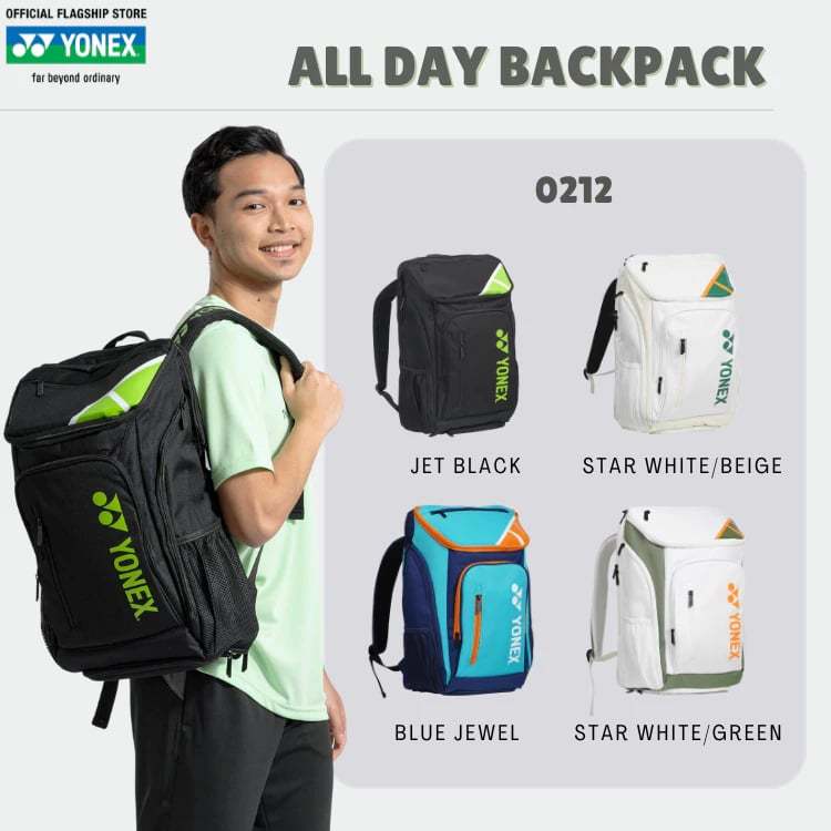 กระเป๋าเป้ YONEX BACKPACK 0212 กระเป๋ากีฬาแบดมินตัน (สินค้าลิขสิทธิ์แท้ 100%)
