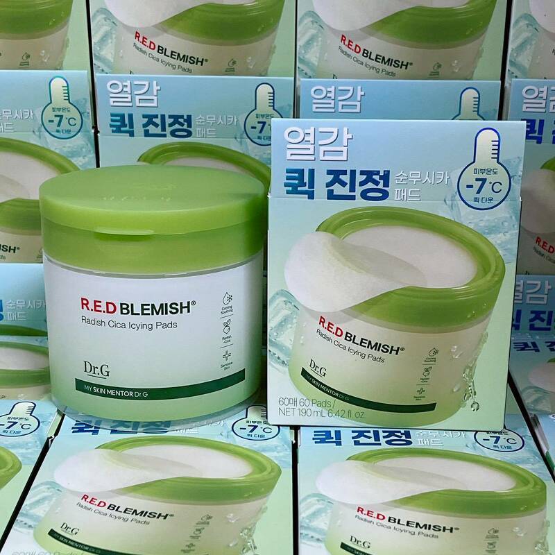 (🌼แท้ / พร้อมส่ง🌼) D r.G R.E.D BLEMISH Radish Cica Icying Pads 60 แผ่น