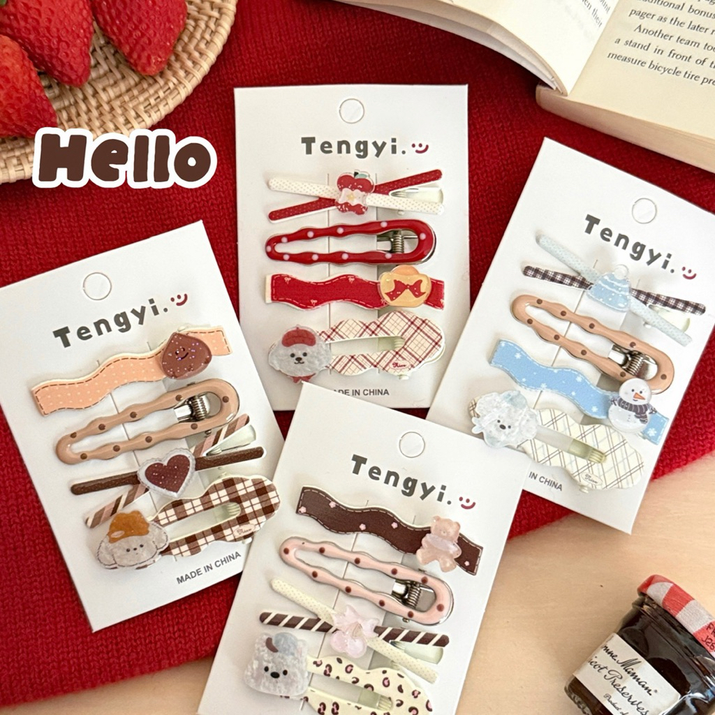 Cute 466 กิ๊บติดผม กิ๊บหนีบผม ลายน้องหมาธันวา 4 ชิ้น/แพ็ค