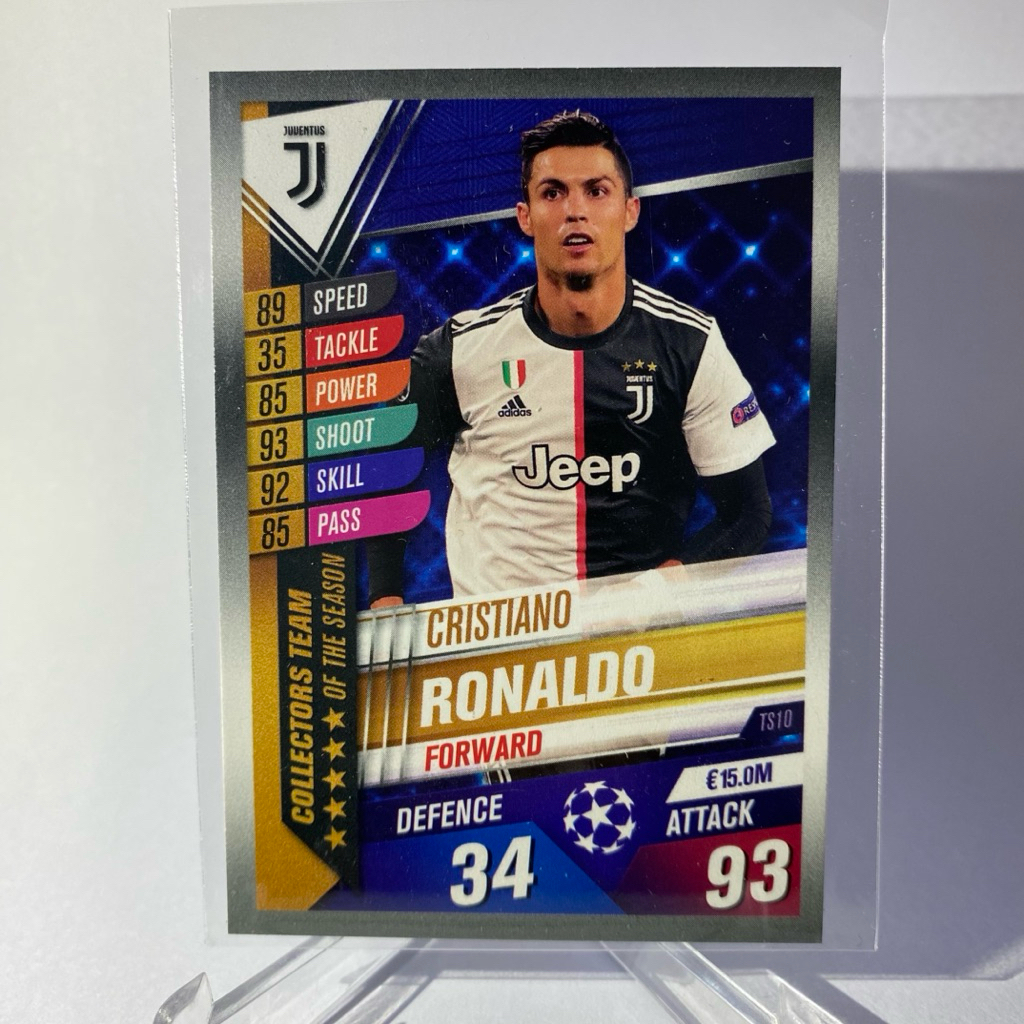 การ์ดนักฟุตบอล CRISTIANO RONALDO , CR7, JUVENTUS, COLLECTORS TEAM OF THE SEASON, TOPPS MATCH ATTAX