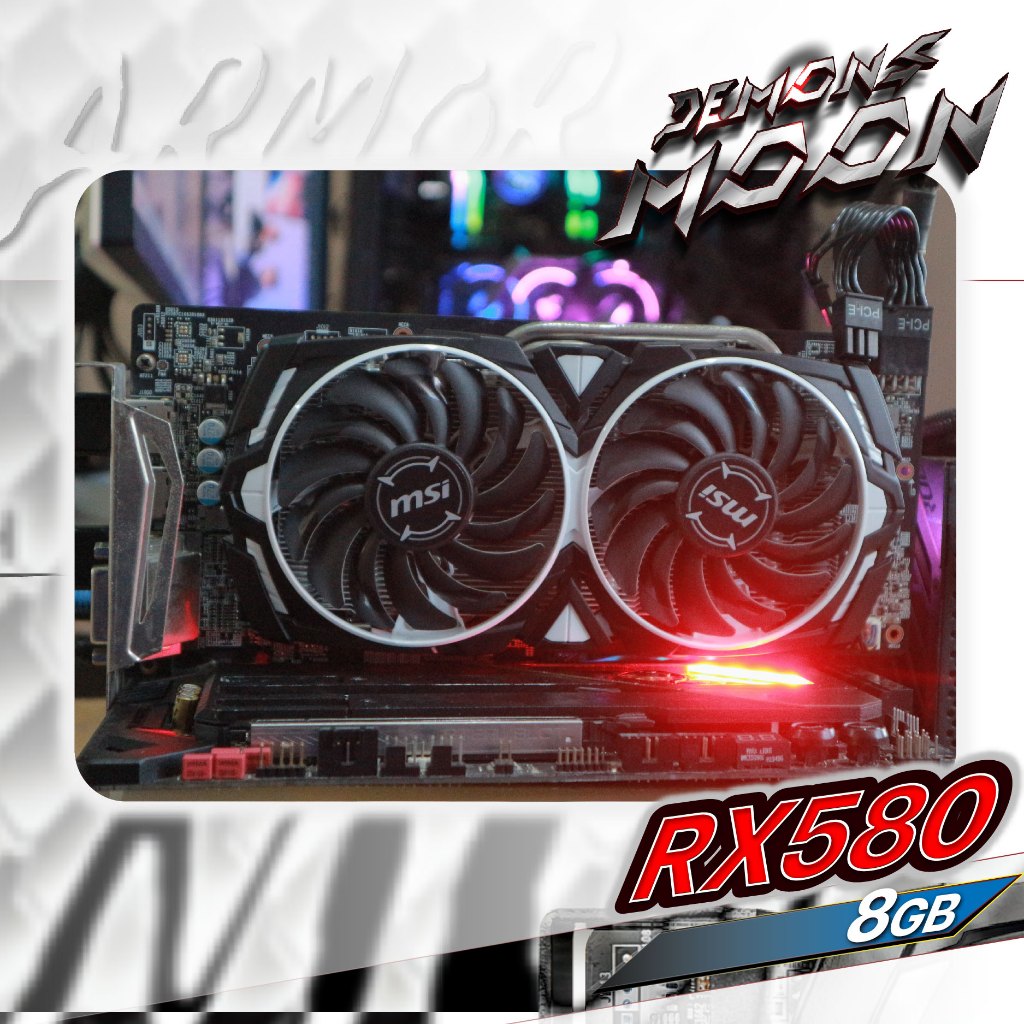 RX580 8GB Msi ARMOR OC (กาดจอมือสอง)  Radeon RX 580 +ประกัน demons moon 7 วัน