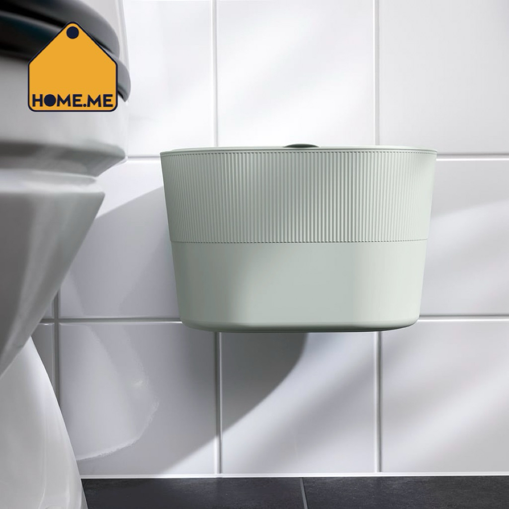 ถังขยะ ikea อิเกีย ฝาปิด กาวในตัว/เขียว, 4 ลิตร KINNASJÖ ชินนาซเยอ