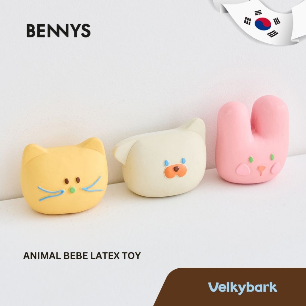 VELKYBARK [พร้อมส่ง] Bennys  Animal Bebe Latex Toy  🇰🇷 ของเล่นยางกัดสุนัขรุ่นมินิ บีบมีเสียง
