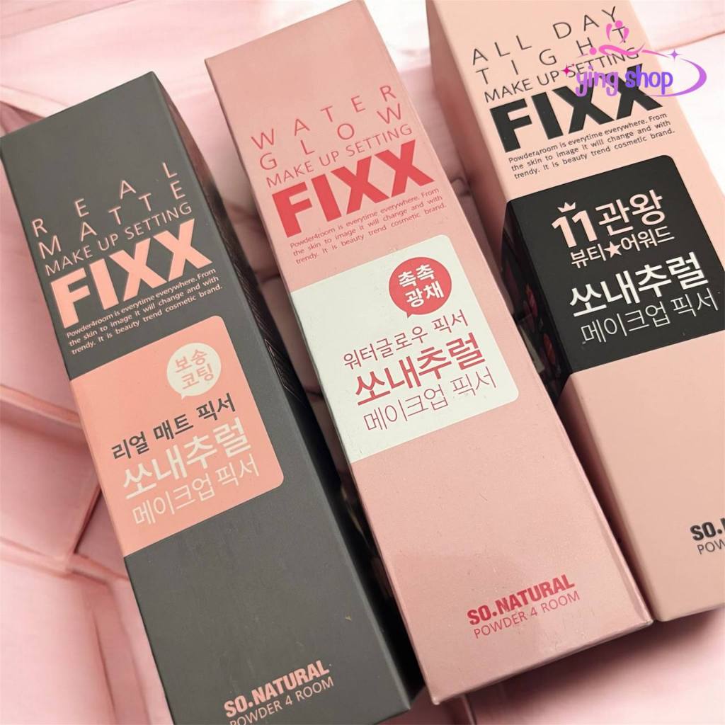 FIXX สเปรย์ล็อคเมคอัพ [แมตต์ / โกลว์ไฮยาเรตติ้ง] | ยั่งยืนตลอดวัน ไม่หลุดเมคอัพ | 100% ของแท้