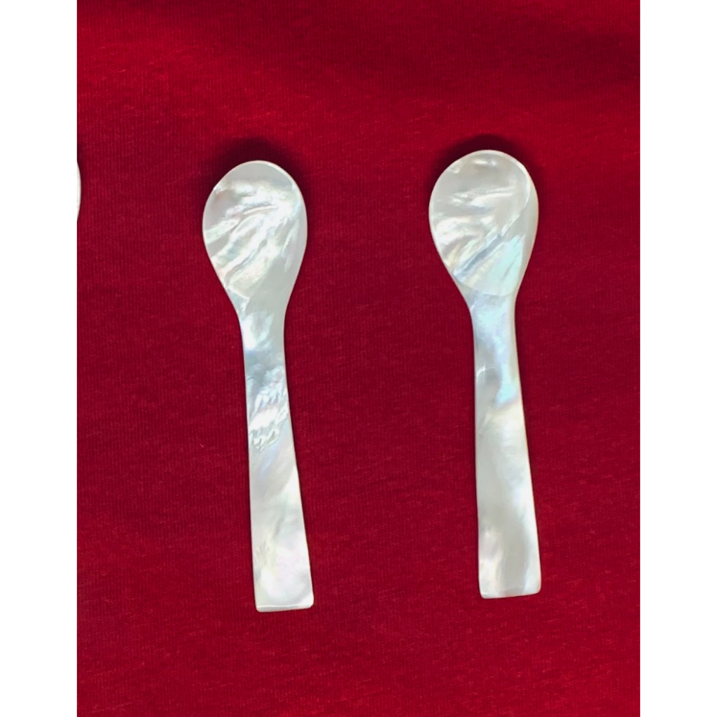 Spoon Cavier , Spoon pear ช้อนเปลือกหอยมุก  ช้อนคาเวียร์  ช้อนตัก เซรั่ม ครีม ขนาด3.5''