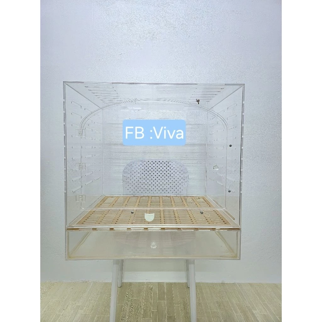 กรงอะคริลิคมือสองสีใส60*50*60 มีค่าจัดส่งอ่านรายละเอียดด้านล่าง หรือทักถาม thumbnail 4