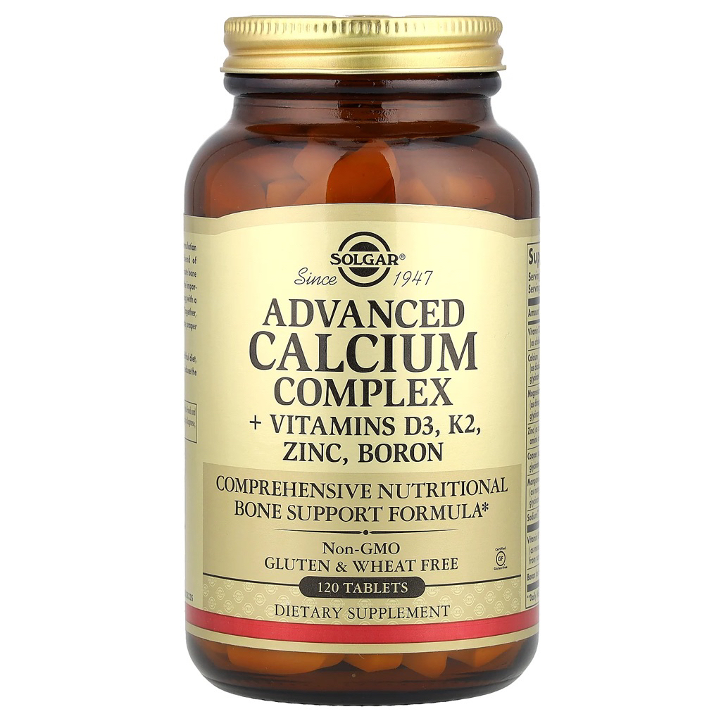 exp 06/2028 Solgar Advanced Calcium Complex - 120 Tablets  with Zinc, Boron, Vitamins D3 & K2