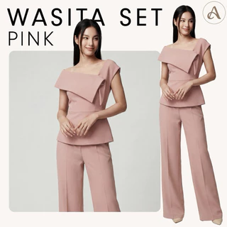 Wasita Set ชุดเซ็ตปาดไหล่ เรียบหรูมาพร้อมกางเกงขากระบอกใหญ่ AN304