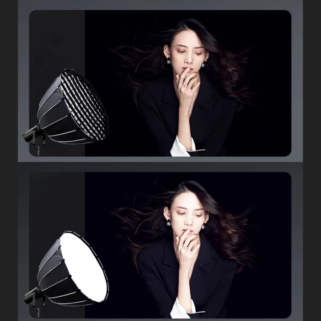 ซอฟท์บ็อกซ์พาราโบลา 90 ซม. พร้อมตารางรังผึ้ง สำหรับไฟสตูดิโอ thumbnail 9