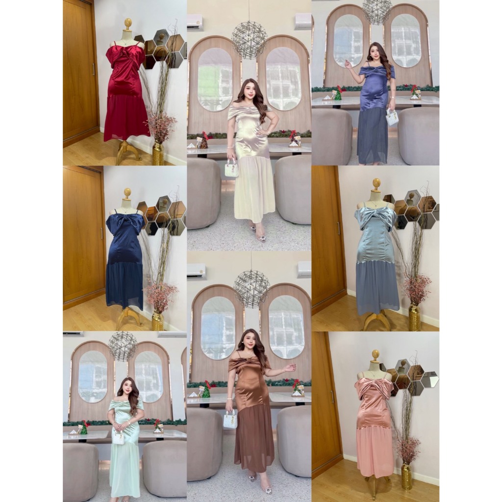 เดรสสาวอวบ ด้านล่างล่างแต่งชีฟอง เหมาะใส่ออกงาน เพื่อนเจ้าสาว ดินเนอร์ ปาร์ตี้ ชุดใส่ออกงานผู้หญิงอ้วน พลัสไซส์ BF