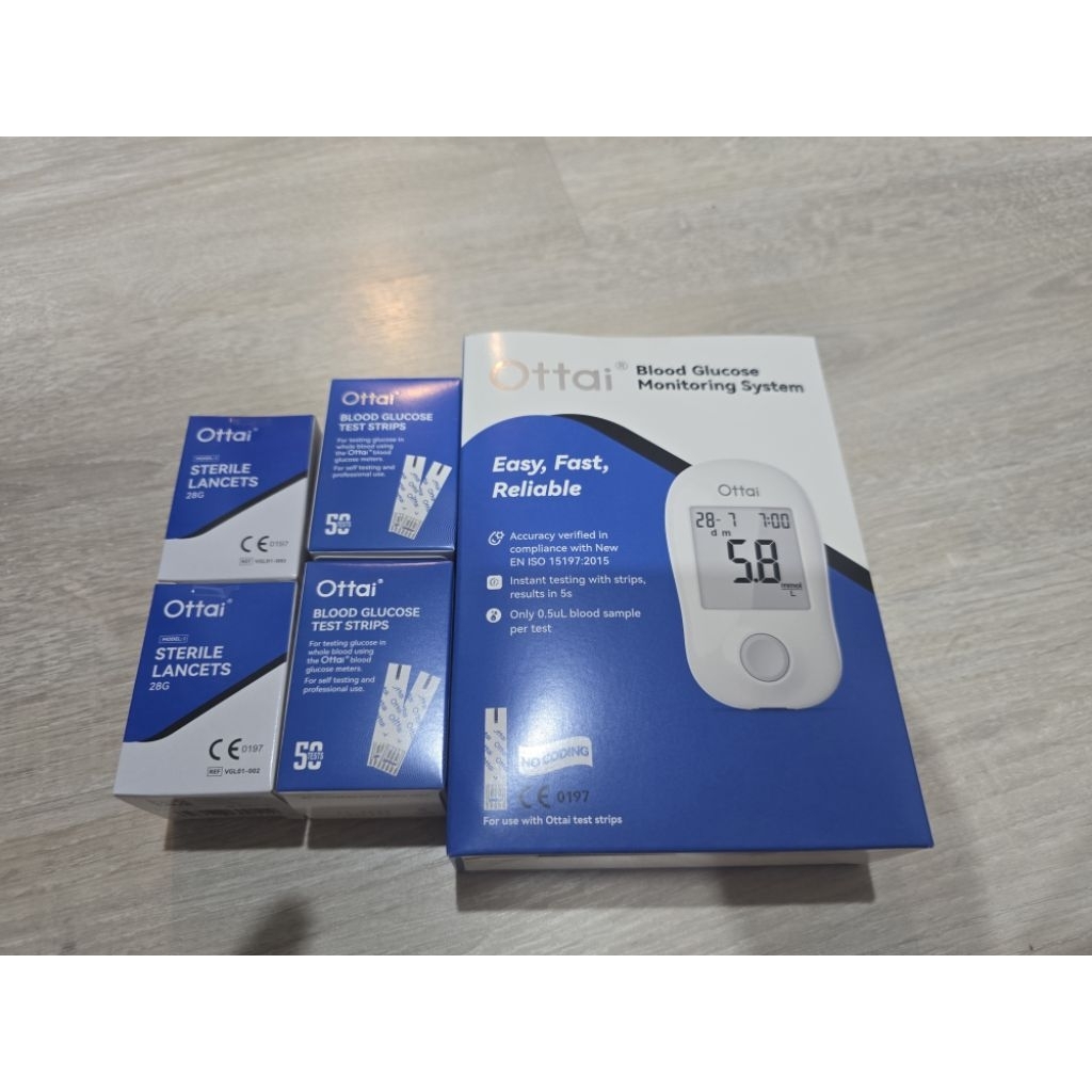 เครื่องเจาะปลายนิ้ว วัดน้ำตาล Ottai blood glucose monotoring system