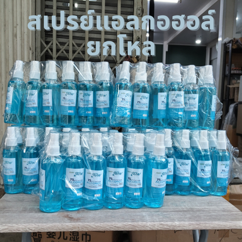 ส่งฟรี แอลกอฮอล์สเปรย์สูตรน้ำ 100 ซีซี 12 ขวด 6 ขวด แอลกอฮอล์ ฟู้ดเกรด 75% Alcohol Food Grade 8 กลิ่น พ่นภาชนะอาหารได้