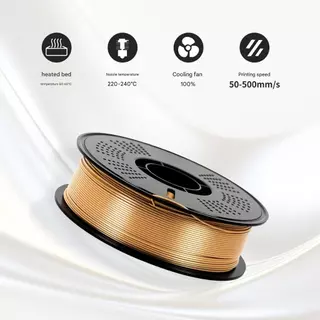 เส้นพลาสติก Hi-Speed PLA Silk+ R3D ผิวสัมผัสสวยงามสะดุดตา มีความมันวาวสูง คล้ายโลหะจริง ความเร็วในการพิมพ์ 500mm/s