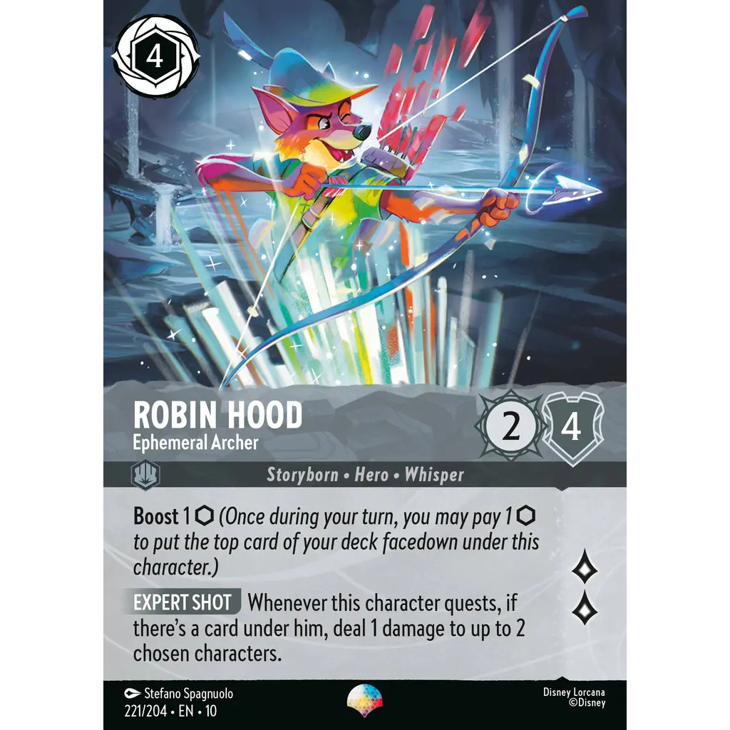 221/204 En 10 Robin Hood - Ephemeral Archer EP Char  Single Card Disney LORCANA ENG [Ravensburger] [Set 10 ]