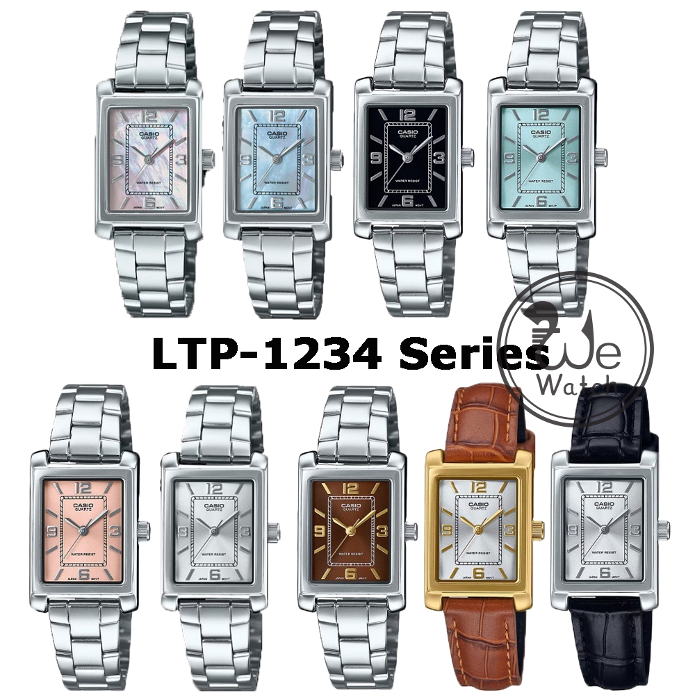 !!ประกัน1ปีและกล่อง CMG!! CASIO รุ่น LTP-1234DD LTP-1234DS นาฬิกาผู้หญิง สี่เหลี่ยม LTP-1234 LTP1234