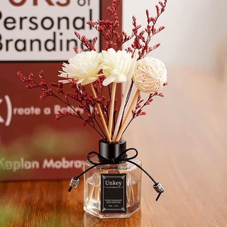 พร้อมส่ง 50มล น้ำหอมอโรม่า ก้านไม้หอมปรับอากาศ ดับกลิ่นห้องน้ำ ดอกไม้แห้ง ของขวัญ พร้อมกล่อง ก้านน้ำหอม น้ำมันหอมระเหย