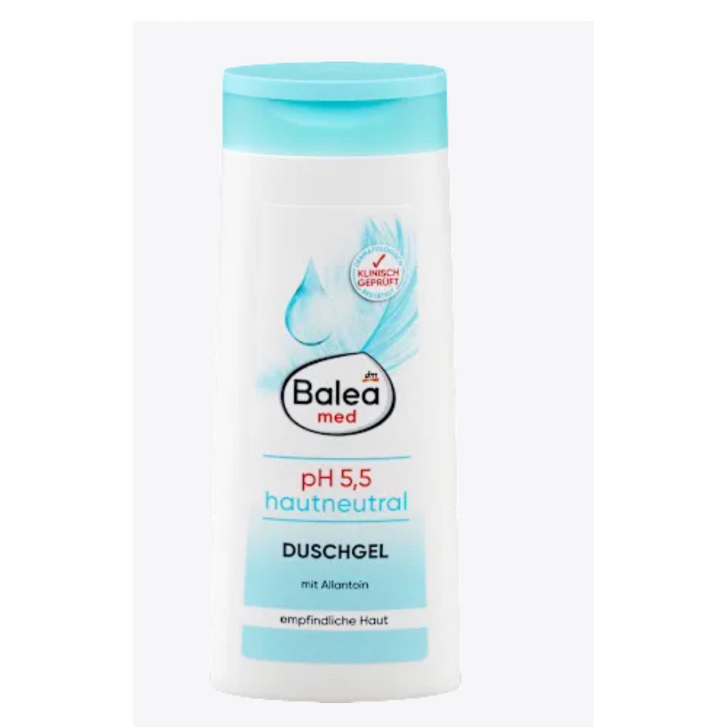 เจลอาบน้ำ คนผิวบางแพ้ง่าย pH5.5 เยอรมัน Balea med Duschgel mit Allantoin pH 5,5 hautneutral, 300 ml