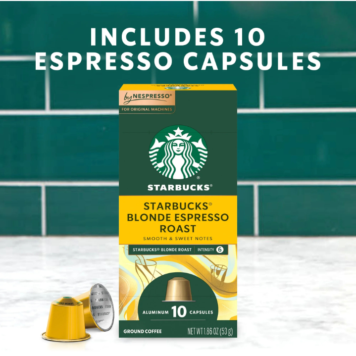 Starbucks by Nespresso Original Line Blonde Roast Espresso 10-count Espresso Pods