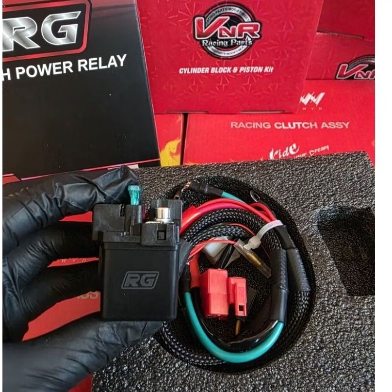 ชุดรีเลย์ไดร์สตาร์ทแต่ง Wave125 รีเลย์ไดร์สตาร์ทRG เหมาะกับรถที่ไดร์สตาร์ทแรงลูกโต  แบรนด์ Rg