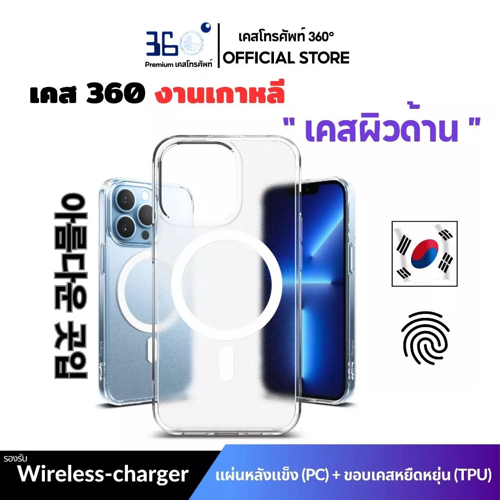 [🇰🇷360°] เคสใสแม่เหล็กด้านอะคริลิก+TPU iPhone 17 16 15 14 13 12 11 Pro Max Plus Mini 8 7 XR SE 4 E