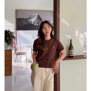 Peche Hazel Knit Top เสื้อไหมพรมแขนสั้น