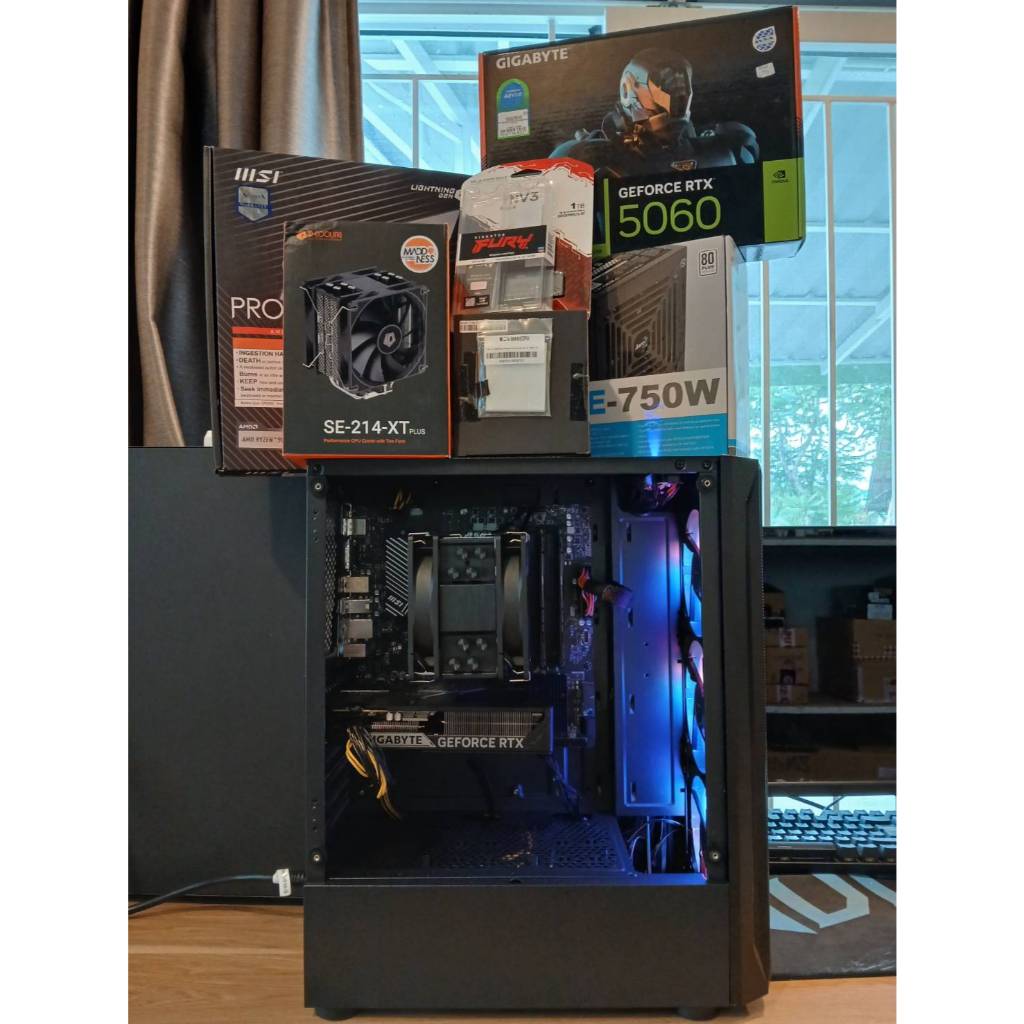 ชุดคอมR7 8700F+RAM 32GB (16GBx2) DDR5+M.2 1 TB SSD+ RTX 5060 WINDFORCE OC 8GB
