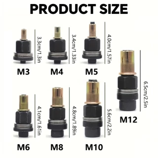 31 ชิ้นต่อแพ็ค ชุดยิงรีเวทนัทด้วยมือหรือสว่าน M3-M12 เครื่องยิงรีเวทนัท พร้อมรีเวทนัทและน็อต อุปกรณ์เสริมสำหรับยิงรีเวท