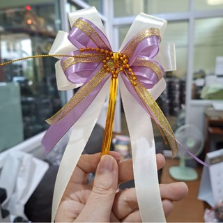 โบว์สำเร็จรูป💥ครีมม่วงพาสเทล📌สินค้าพร้อมส่ง📌 ใช้ติดกล่องของข…
