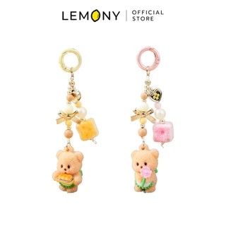 LEMONY พวงกุญแจตุ๊กตาหมีเนย ซีรีส์ Cheese Style Butter Bear Collection