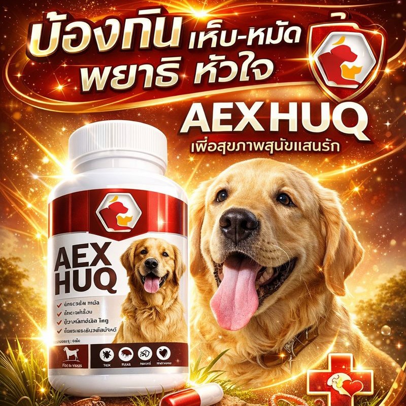 Aexhuq เสริมอาหาร ป้องกันเห็บ หมัด ไร ลดคัน ขนร่วง สูตรสำหรับสุนัข