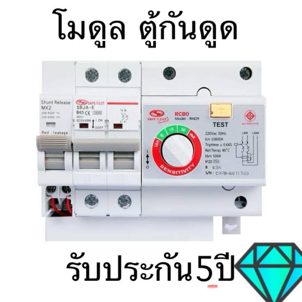ชุดเมนกันดูดSAFE-T-CUTโมดูลถอดได้2P/50-63A