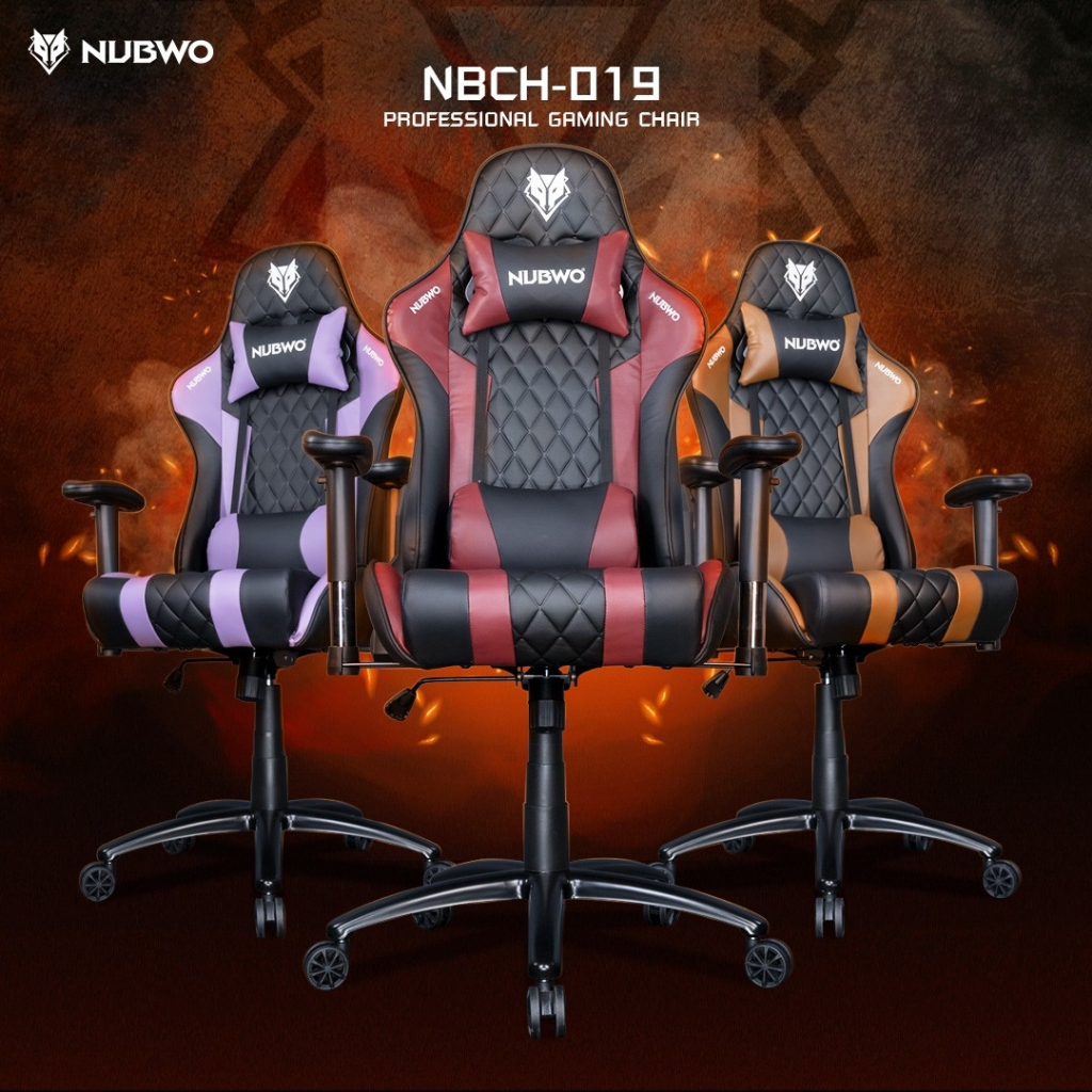 Nubwo เก้าอี้เกมมิ่ง เก้าอี้ทำงาน gaming chair  ปรับเอนนอนได้สูงสุด 180 องศา ขาเหล็ก มี 6 สี รุ่น NBCH-019