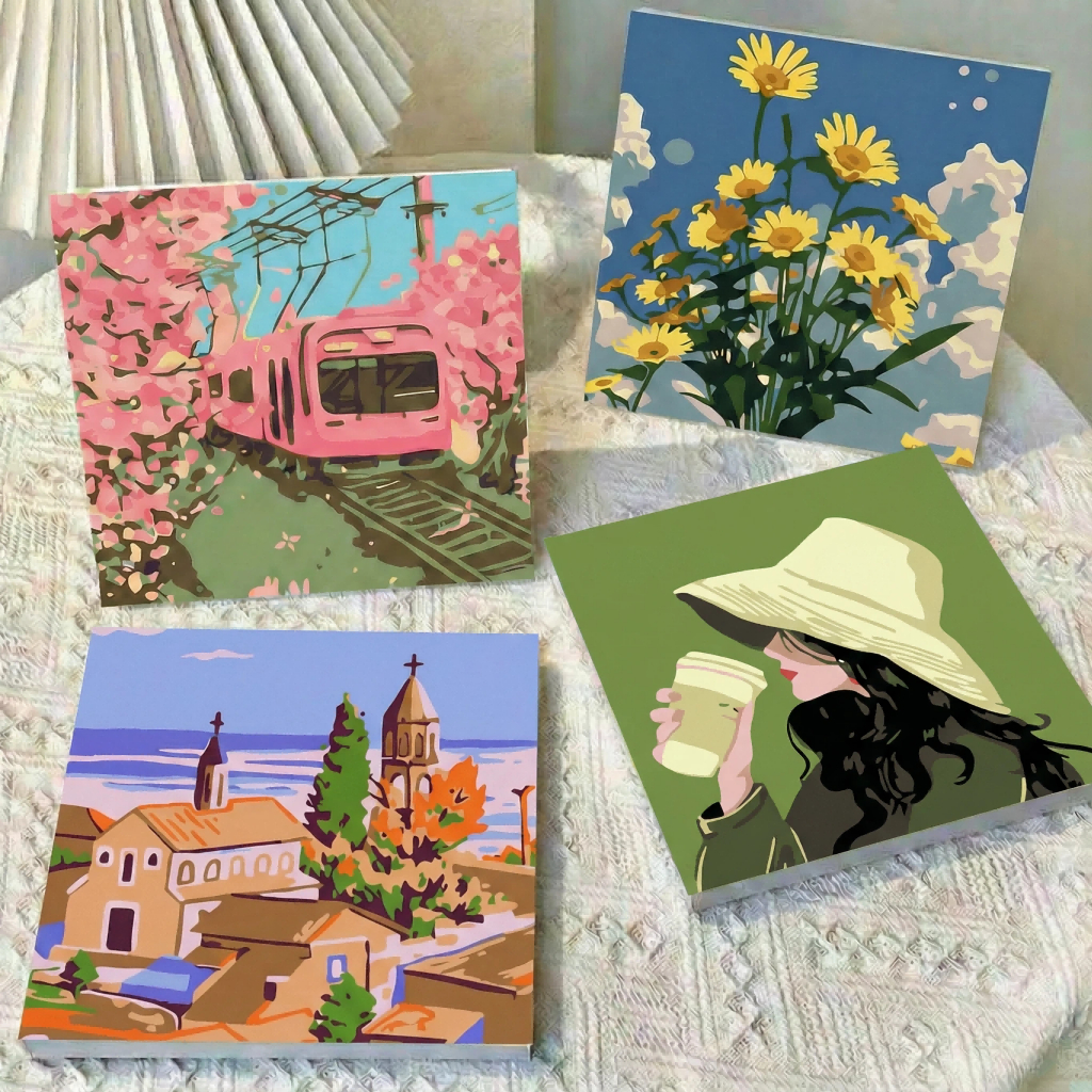 COD ระบายสีตามตัวเลข เฟรมระบายสี งานศิลปะ DIY painting by numbers ระบายสี ภาพวาด ระบายสีเด็ก ระบาย ศิลปะ ชุดระบายสี