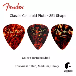 ปิ๊กกีตาร์ Fender Classic Celluloid 351 Guitar Pick ยอดนิยม