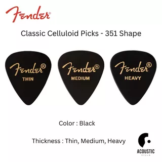 ปิ๊กกีตาร์ Fender Classic Celluloid 351 Guitar Pick ยอดนิยม