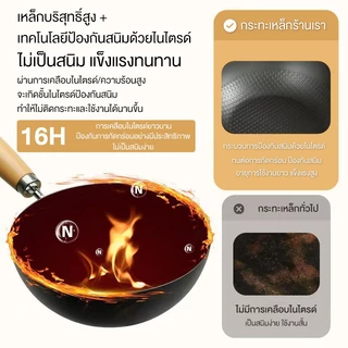 CAMEL กระทะเหล็ก พร้อมฝาแก้ว ขนาด 24cm ความจุ 2.0L ไม่เคลือบผิว แข็งแรงทนทาน