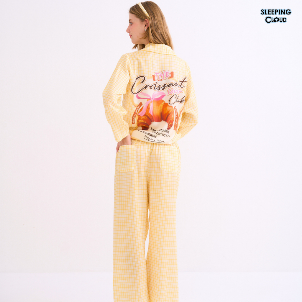 ชุดนอน SLEEPING CLOUD | ชุดนอน 100% LYOCELL ผ้านุ่ม เย็น ใส่สบาย : แขนยาว ขายาว  Croissant