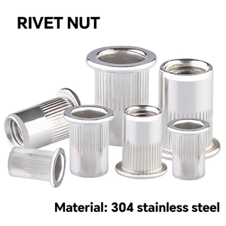 10/20 ชิ้น รีเวทนัท สแตนเลส 304 น็อตรีเวท M3-M12 Rivet Nut น็อตหมุดย้ำ น็อตหมุดย้ำหัวแบน หัวน็อตรีเวท น็อตหมุดย้ำ