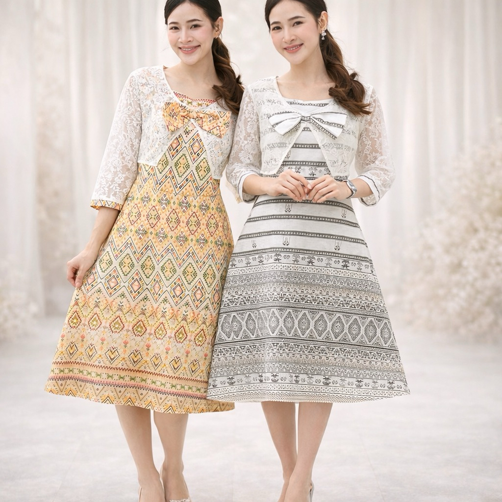 เดรส Dress เสื้อผ้าผู้หญิง ชุดทำงานผู้หญิง ชุดทำงานผ้าไทย เดรสสวยๆ เดรสน่ารักๆ เดรสแฟชั่น ผ้าไทย