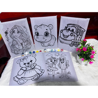 แผ่นเฟรมระบายสีขนาด9*10นิ้ว คละลาย 10แผ่น