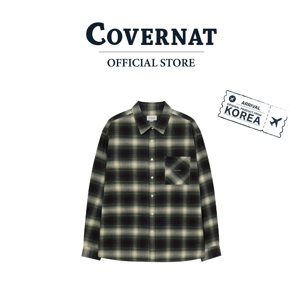 COVERNAT เสื้อเชิ้ต รุ่น Brushed Ombre Check Shirt Grey (70042SBOSHU_H5GYXX)