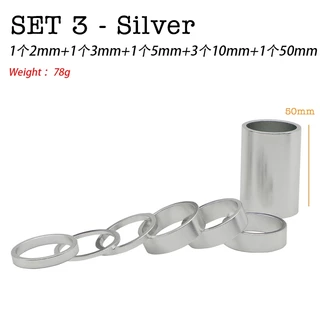 แหวนรองคอจักรยาน แหวนสเปเซอร์ Spacer Headset (28.6) 1-1/8" ขนาดซางปกติ วัสดุอลูมิเนียม จัดชุดเซตหลากหลายขนาด