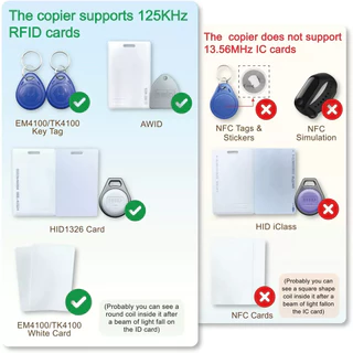 🔥ซื้อ 1 แถม 12🔥เครื่องก๊อปปี้คีย์การ์ด 125KHz เครื่องอ่านการ์ด Rfid เขียนคีย์การ์ด พร้อมบัตรทำสำเนา 6ใบ พวงกุญแจ 6 อัน