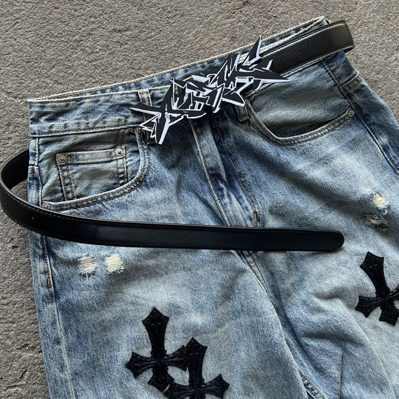 เข็มขัด Black Slash  red Slash