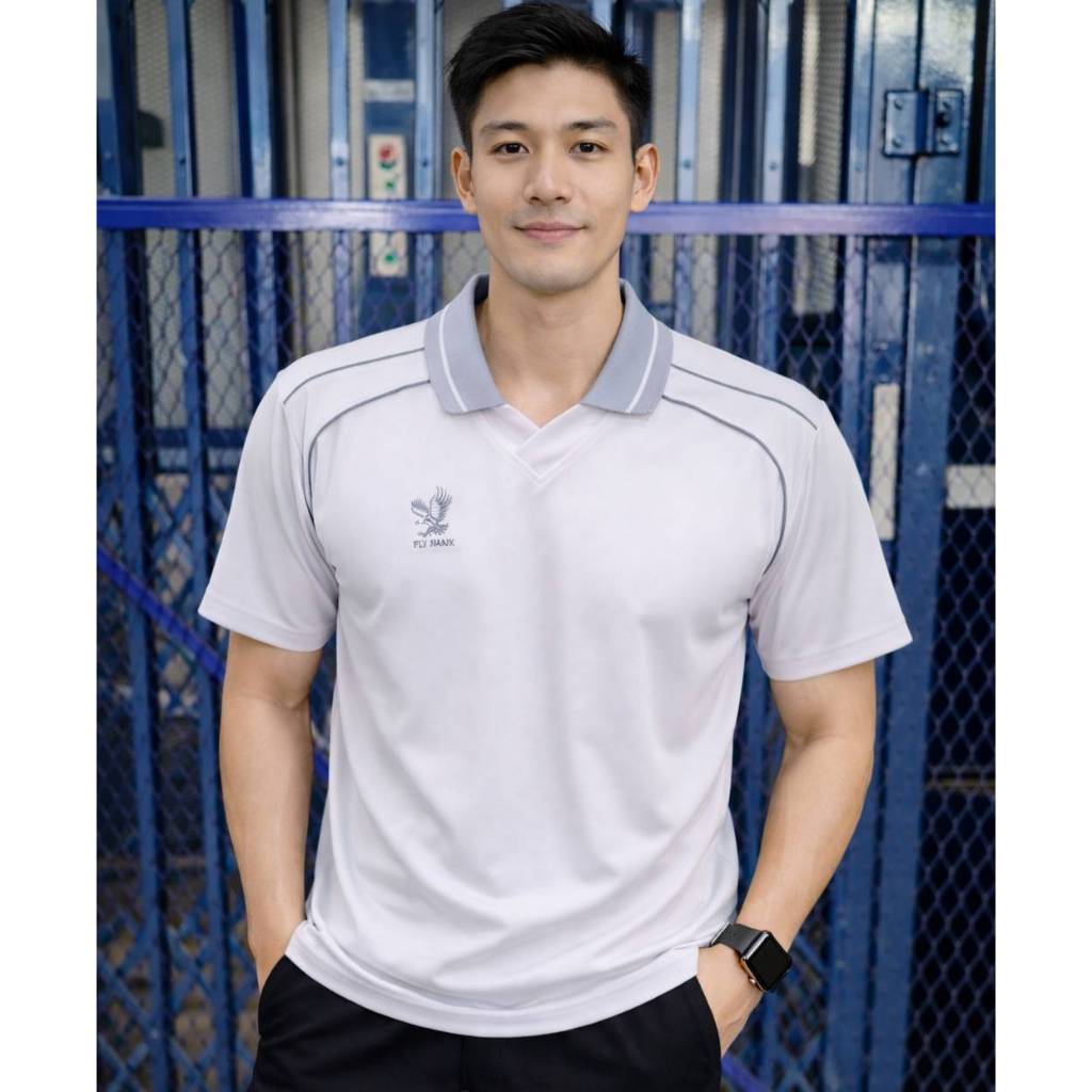 FLYHWAK A974 เสื้อฟุตบอล  เสื้อดำ เนื้อผ้าเรียบลื่น ปลอดไฟฟ้าสถิตย์ ระบายเหงื่อดี เทียบตารางไซด์ก่อนสั่ง